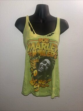 Distressed cute vintage Bob Marley tank top. Soft, unique.
